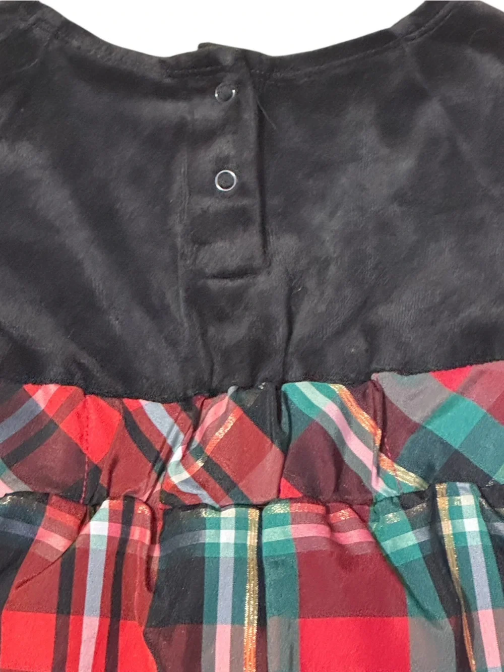 Velvet and Plaid Holiday Dress by Healthtex 3T Black Multi